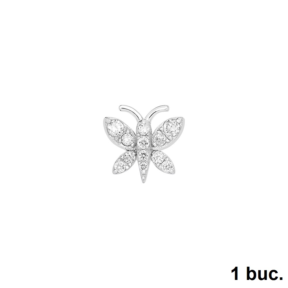 Cercel din aur alb cu pietre Diamant