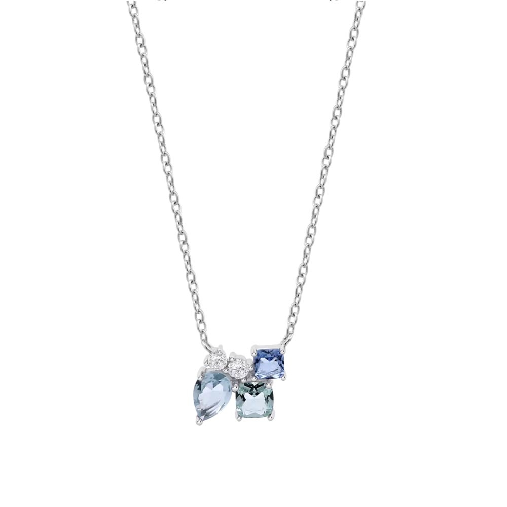 Colier din argint  cu pietre Cubic Zirconia Multicoloră