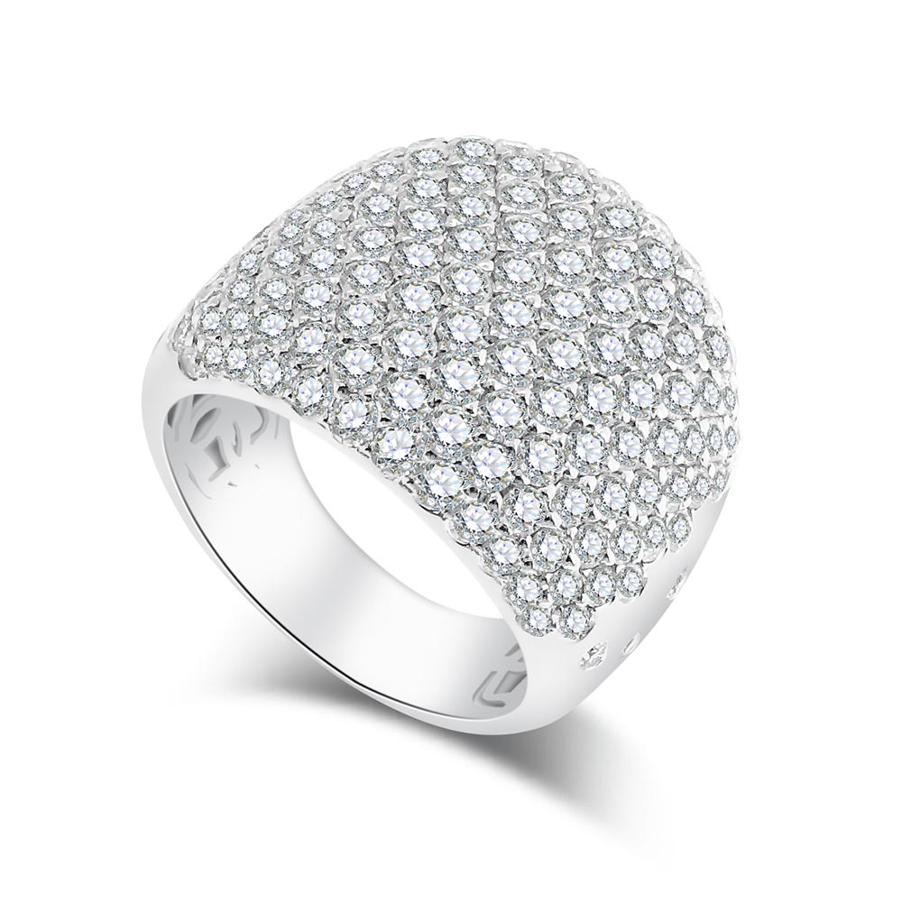 Inel din aur alb cu pietre Diamant