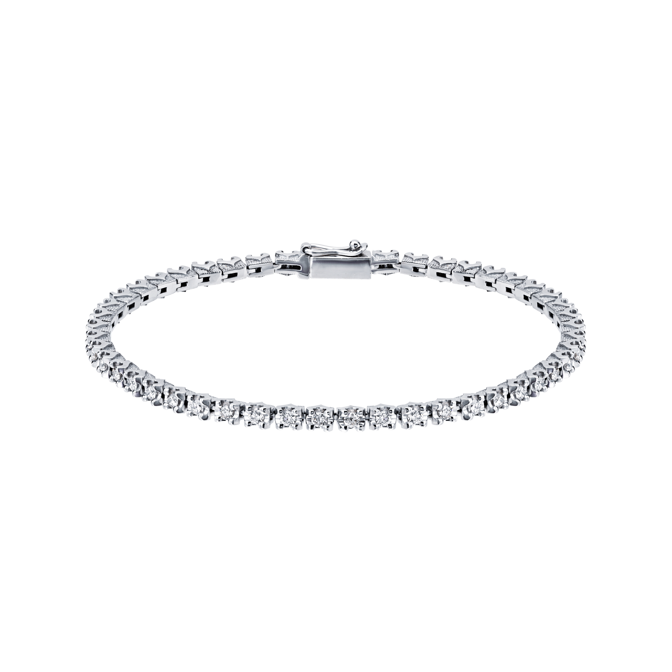 Brățară Tennis din aur alb cu pietre Diamant