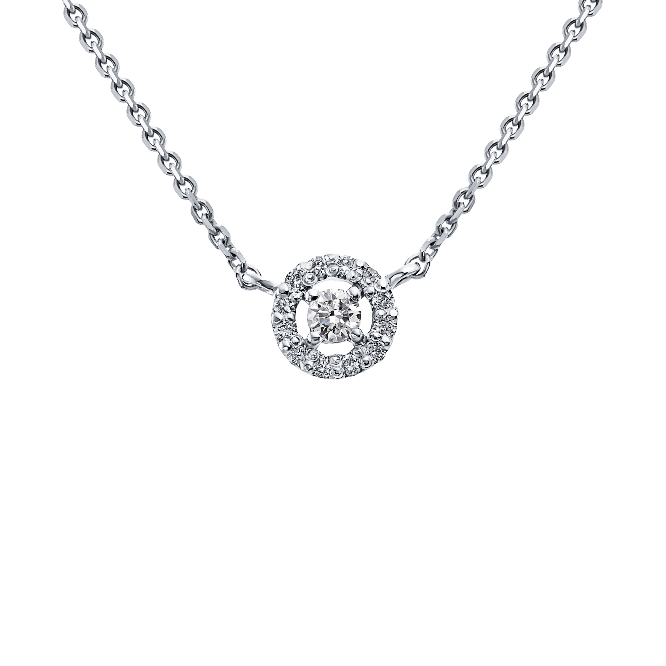 Colier din aur alb cu pietre Diamant