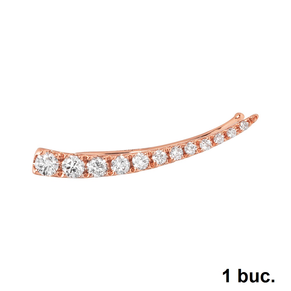 Cercel din aur roz cu pietre Diamant