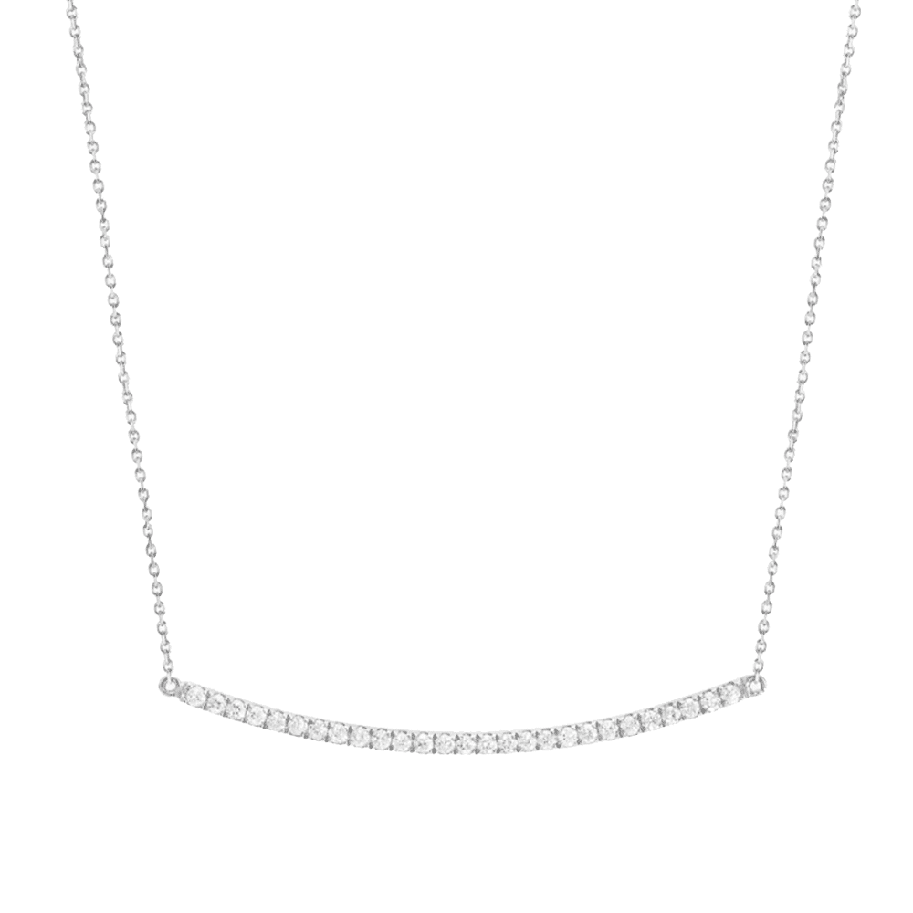 Colier din aur alb cu pietre Diamant