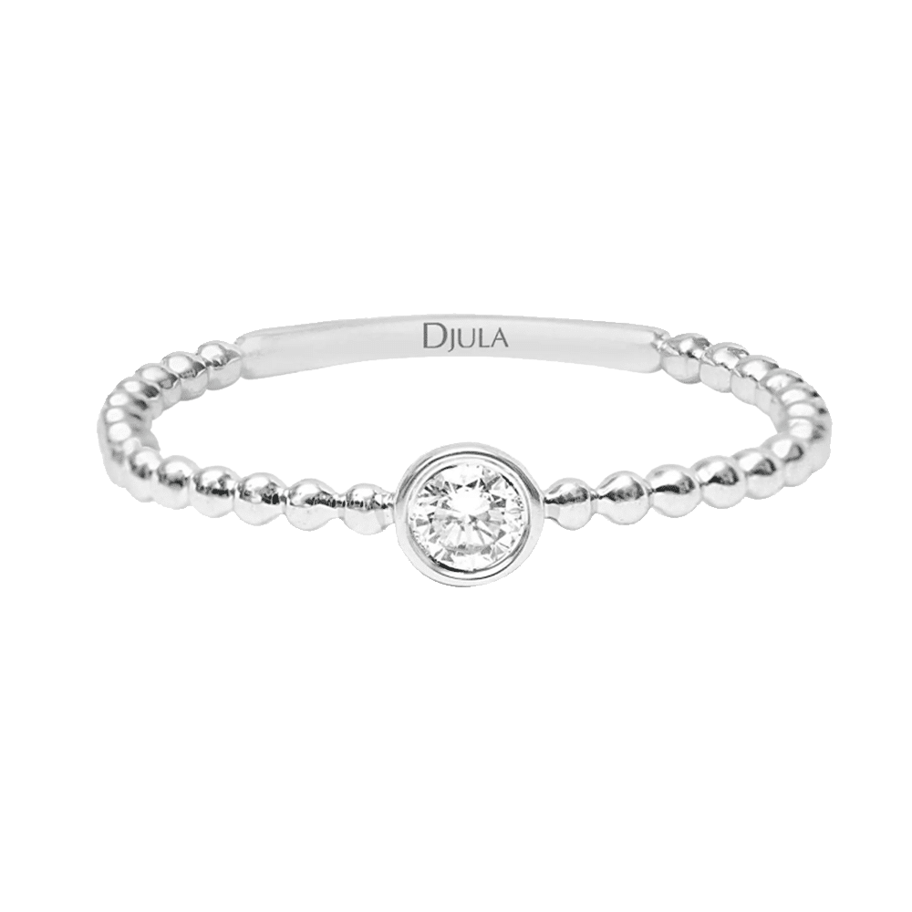 Inel din aur alb cu pietre Diamant