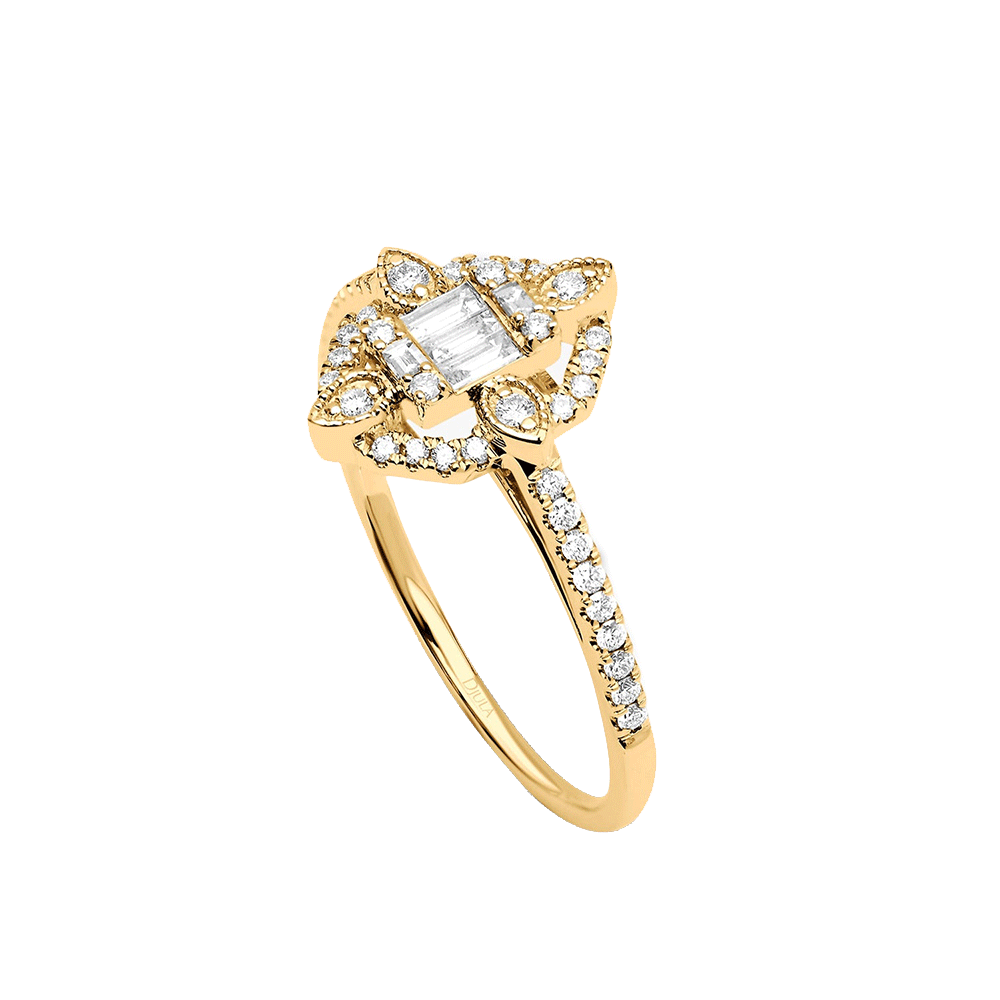 Inel din aur galben cu pietre Diamant
