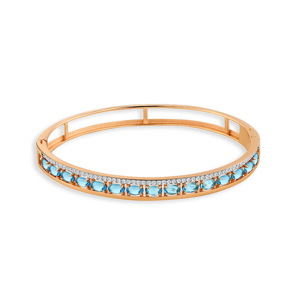 Brățară din aur roșu cu pietre Cubic zirconia, Topaz Swiss