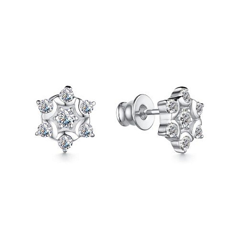 Cercei Pusete din argint  cu pietre Cubic Zirconia Incolor
