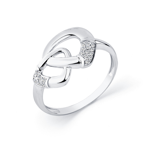 Inel din aur alb cu pietre Cubic Zirconia Incolor