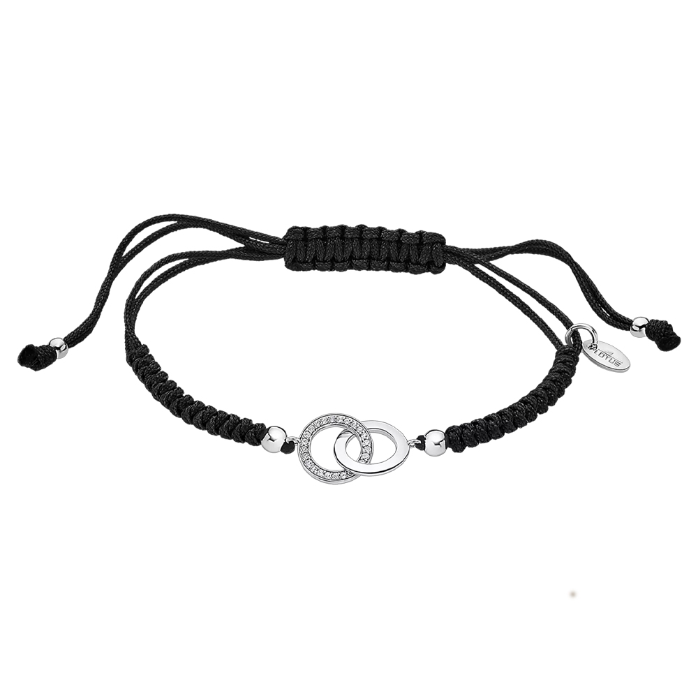 Brățară din argint  cu pietre Cubic Zirconia Incolor, Textil