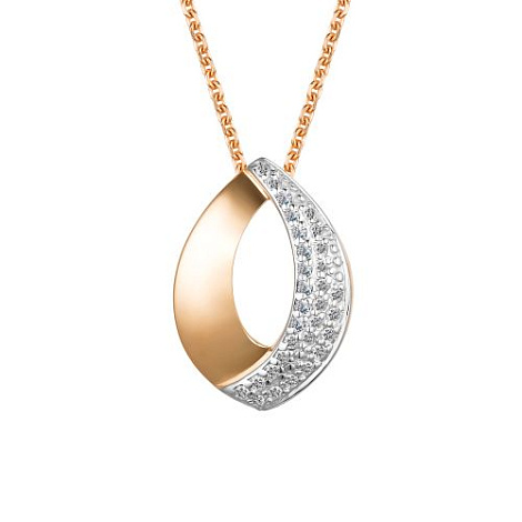 Colier din aur roșu cu pietre Diamant