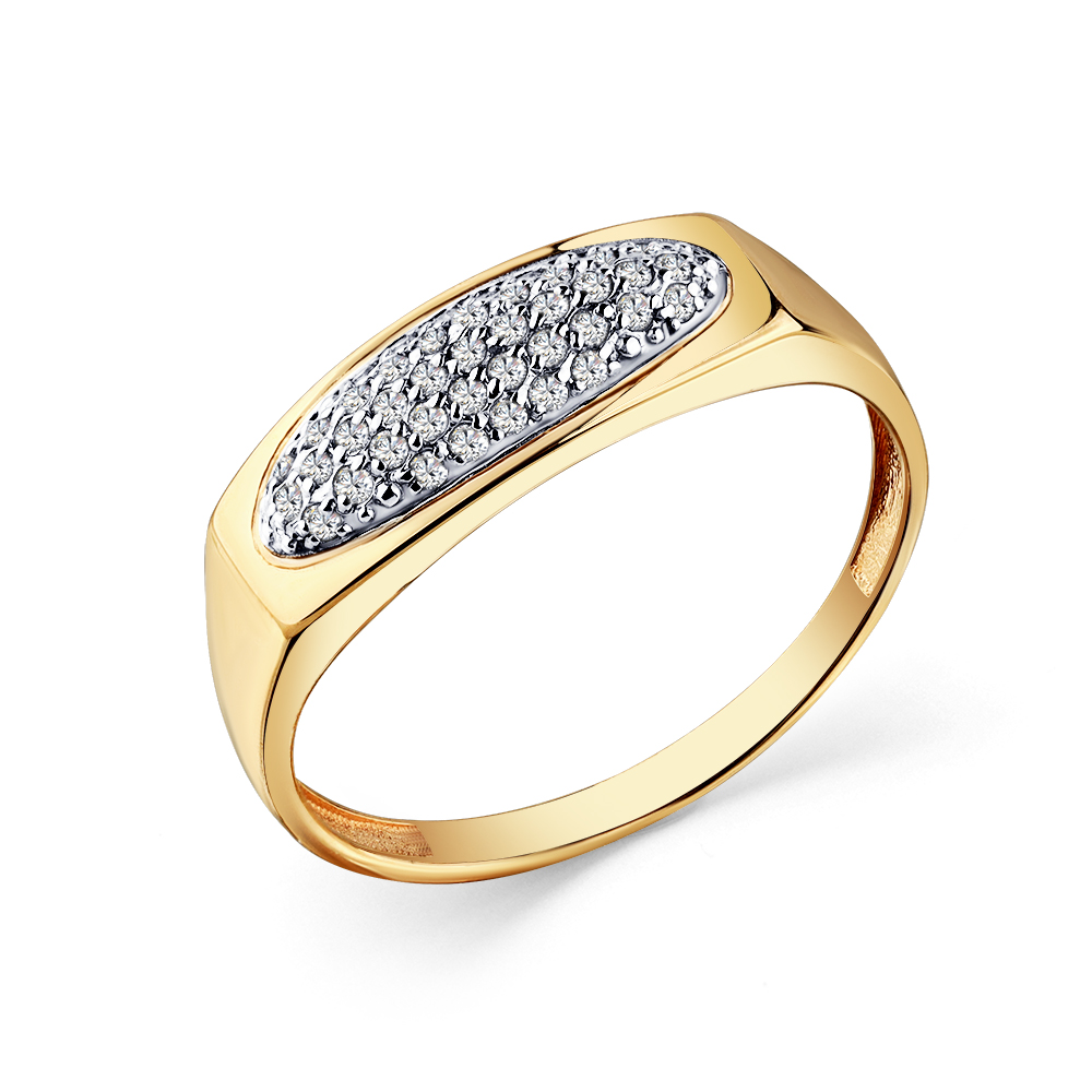 Inel din aur roșu cu pietre Cubic Zirconia Incolor