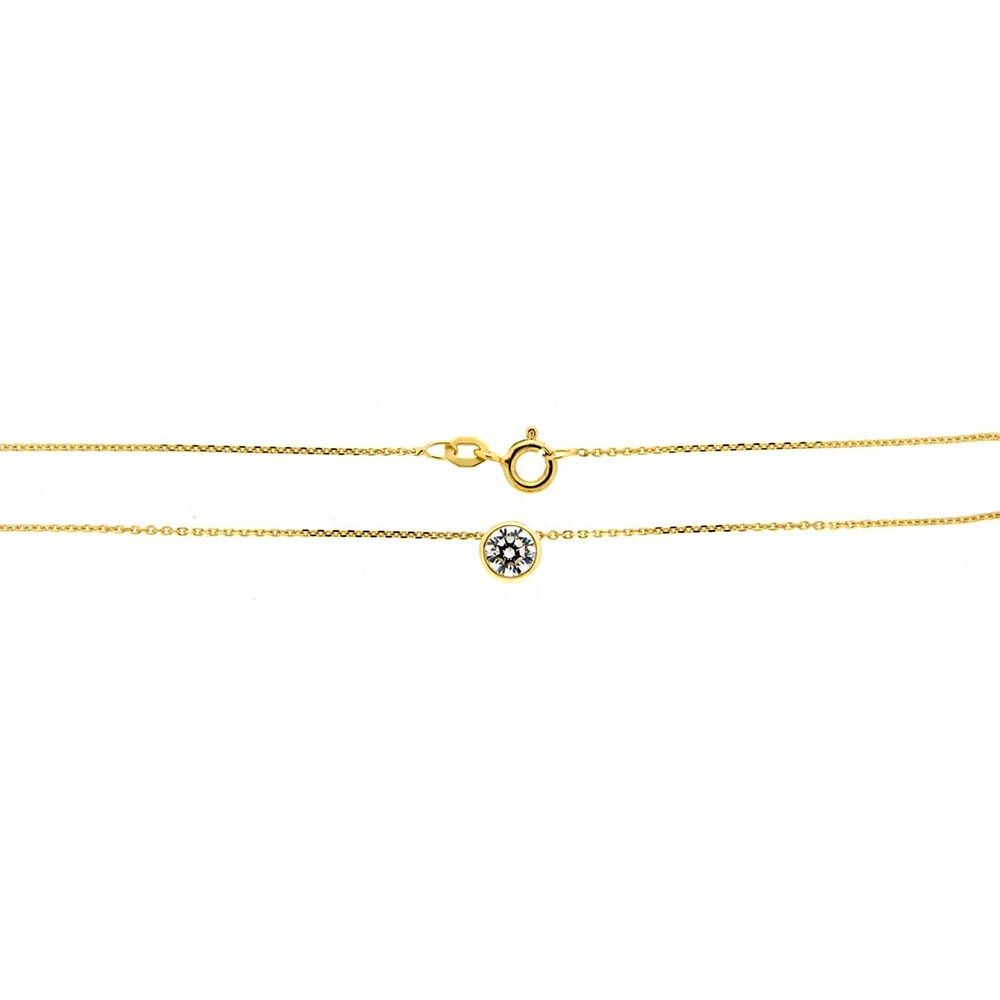 Colier din aur galben cu pietre Cubic Zirconia Incolor