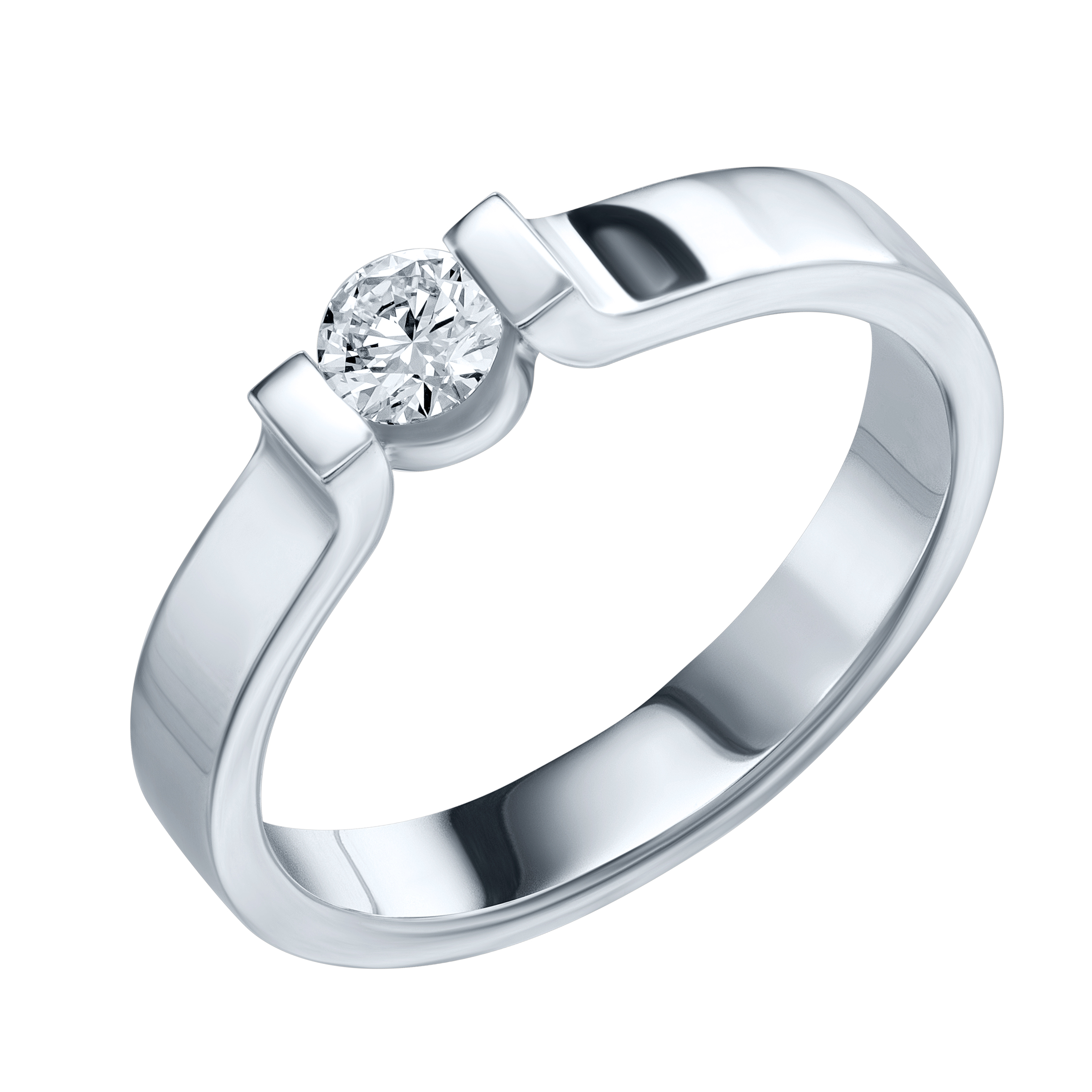 Inel din aur alb cu pietre Diamant