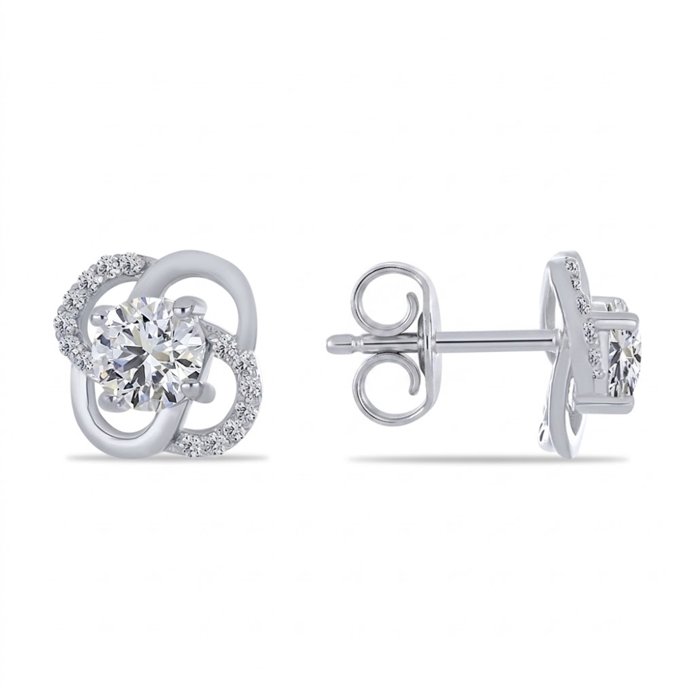 Cercei din argint cu Cubic Zirconia Incolor