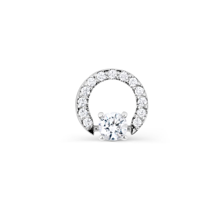 Pandantiv din aur alb cu pietre Cubic Zirconia Incolor
