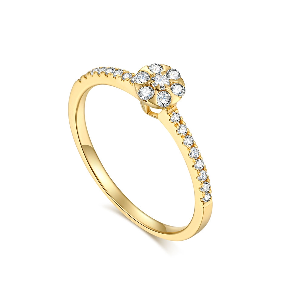 Inel din aur galben cu pietre Diamant