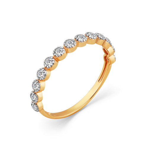 Inel din aur roșu cu pietre Cubic zirconia