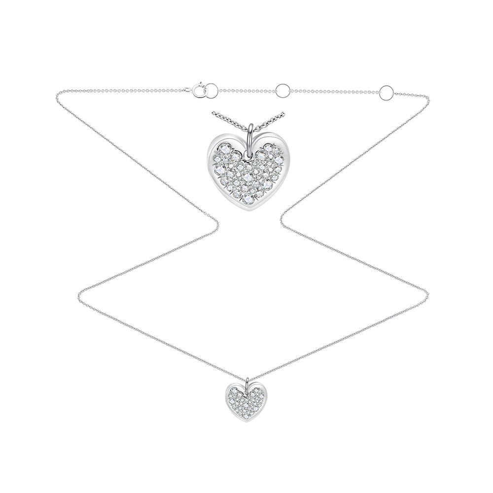 Colier din aur alb cu pietre Diamant