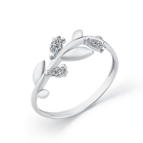 Inel din aur alb cu pietre Cubic zirconia