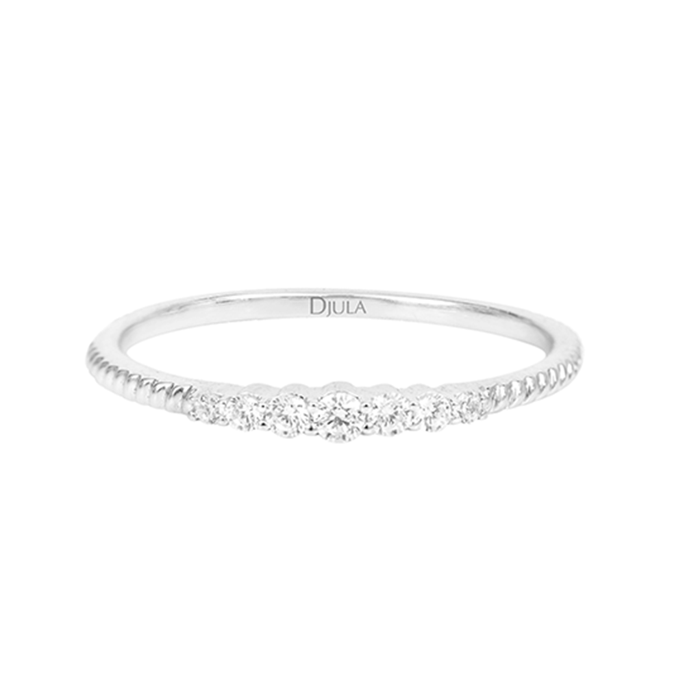 Inel din aur alb cu pietre Diamant