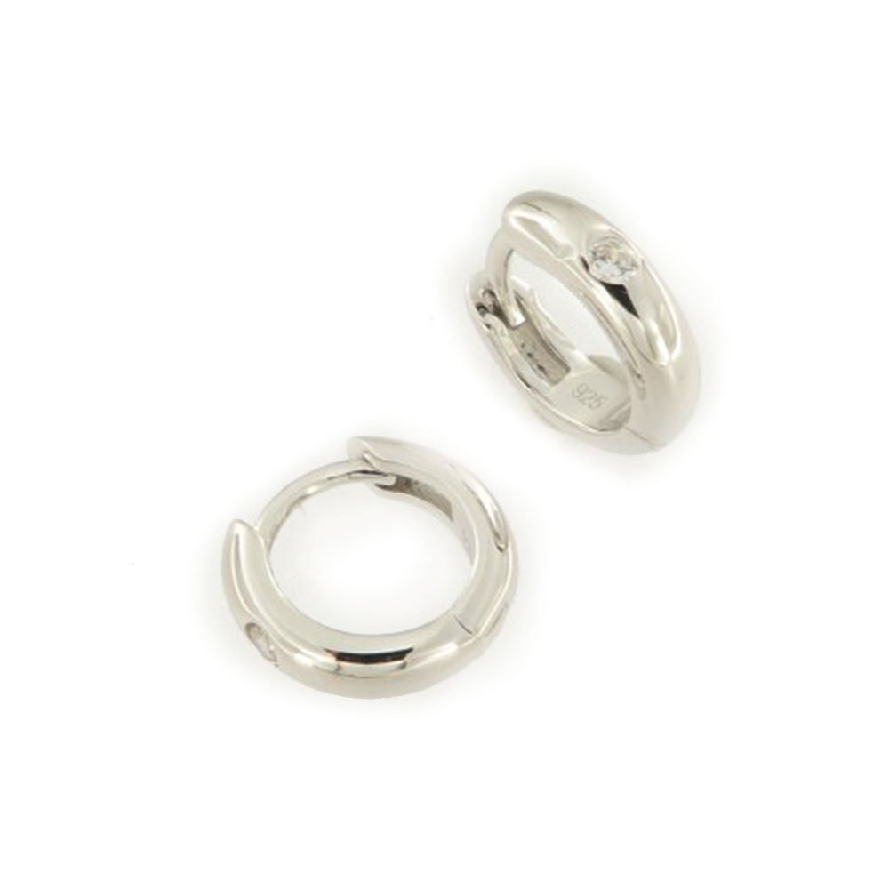 Cercei Creole din argint  cu pietre Cubic Zirconia Incolor