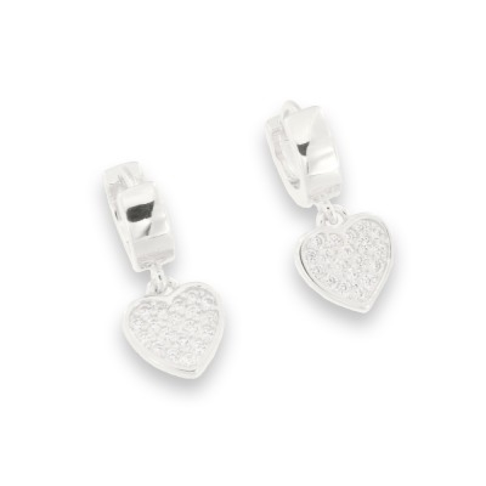 Cercei Creole din argint  cu pietre Cubic Zirconia Incolor