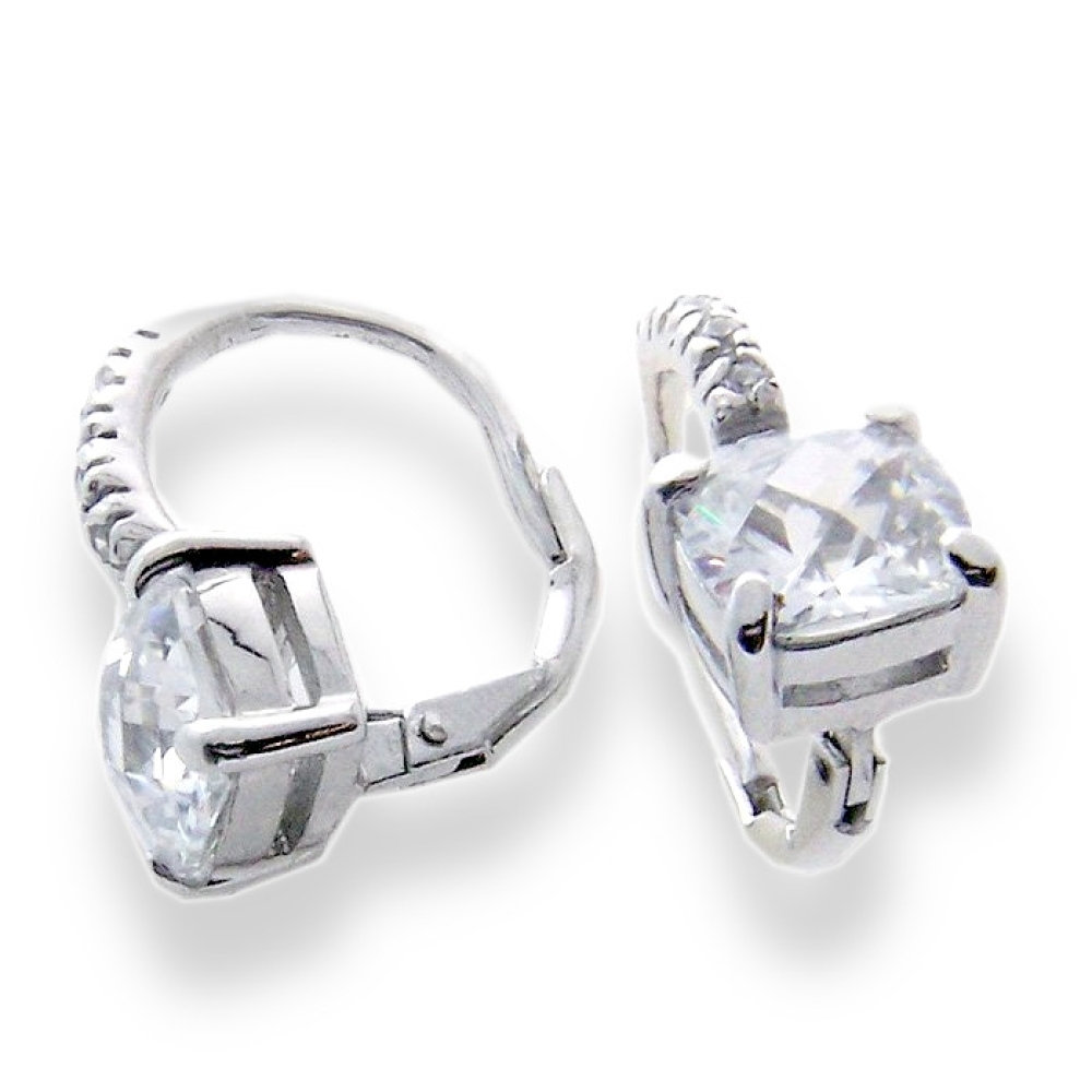 Cercei din argint  cu pietre Cubic Zirconia Incolor