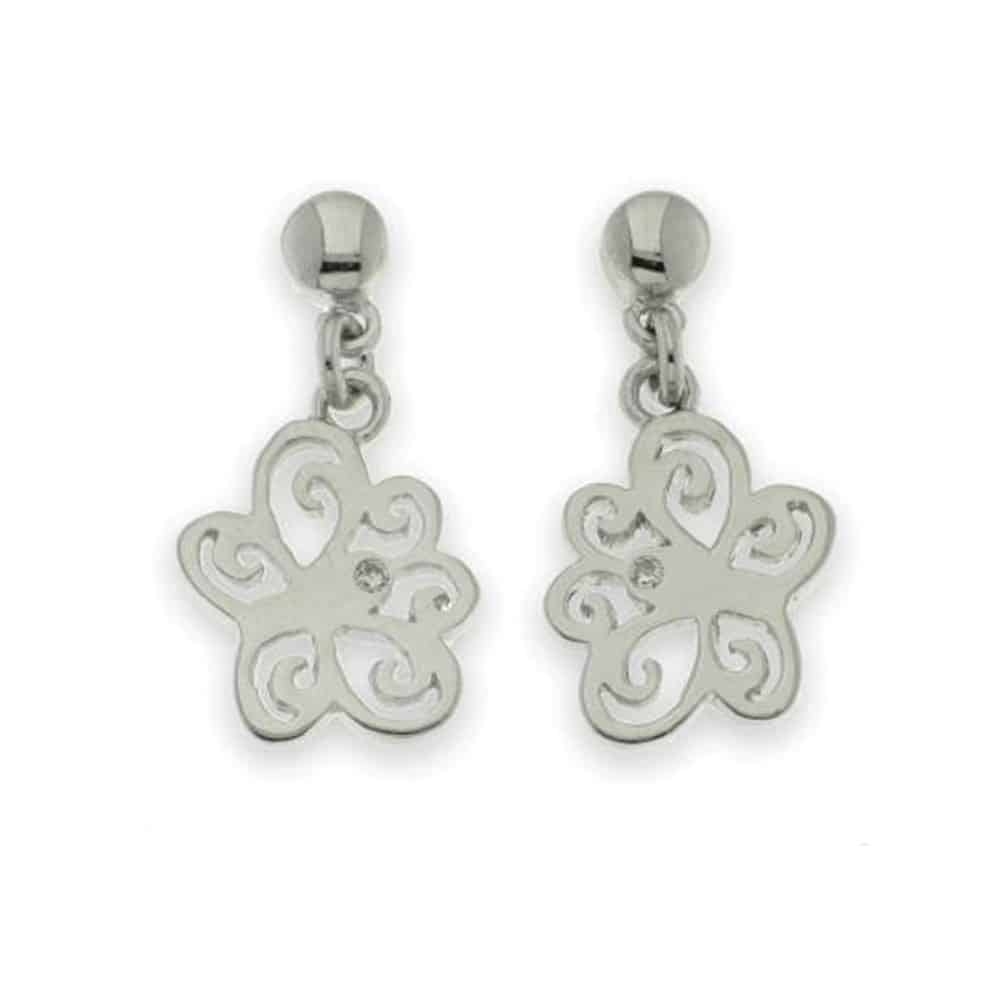 Cercei Pusete din argint  cu pietre Cubic Zirconia Incolor