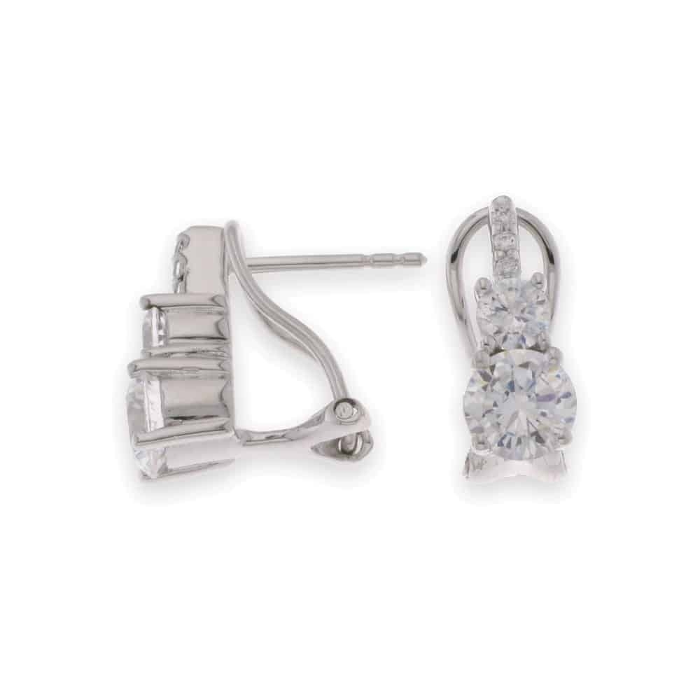 Cercei din argint  cu pietre Cubic Zirconia Incolor