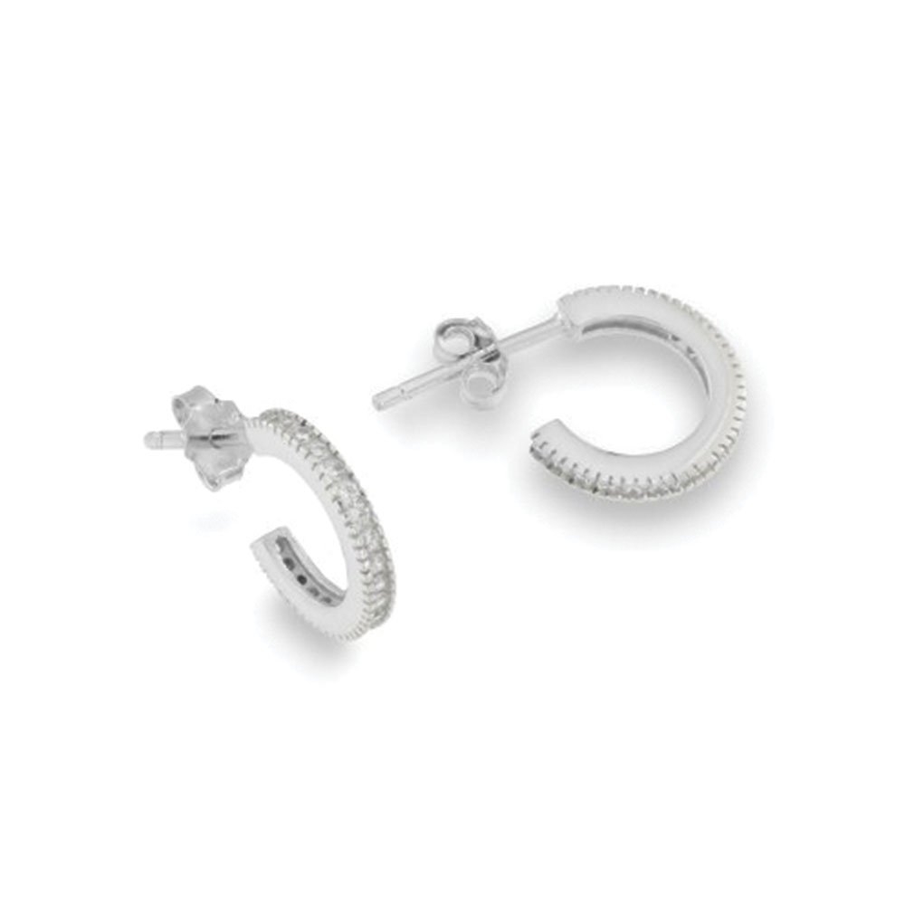 Cercei Pusete din argint  cu pietre Cubic Zirconia Incolor