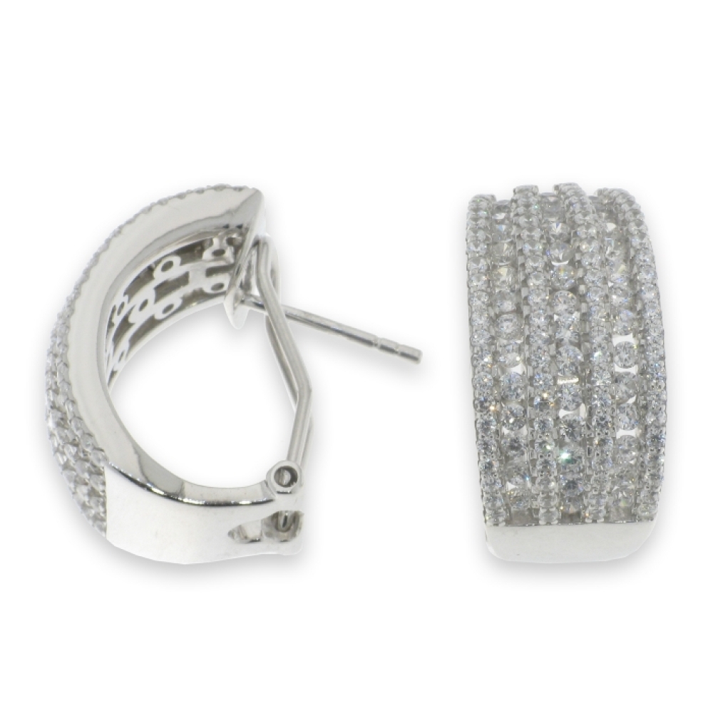 Cercei din argint  cu pietre Cubic Zirconia Incolor