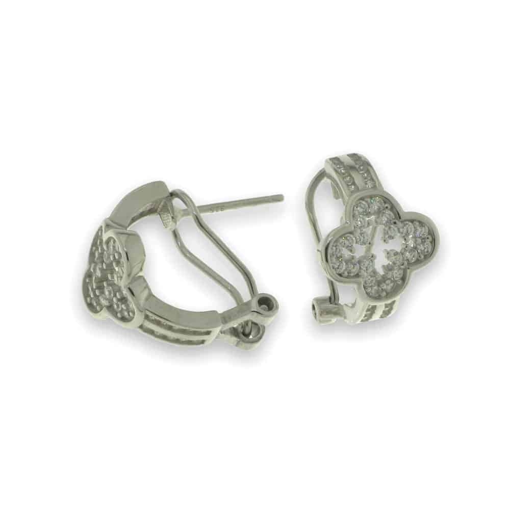 Cercei din argint  cu pietre Cubic Zirconia Incolor