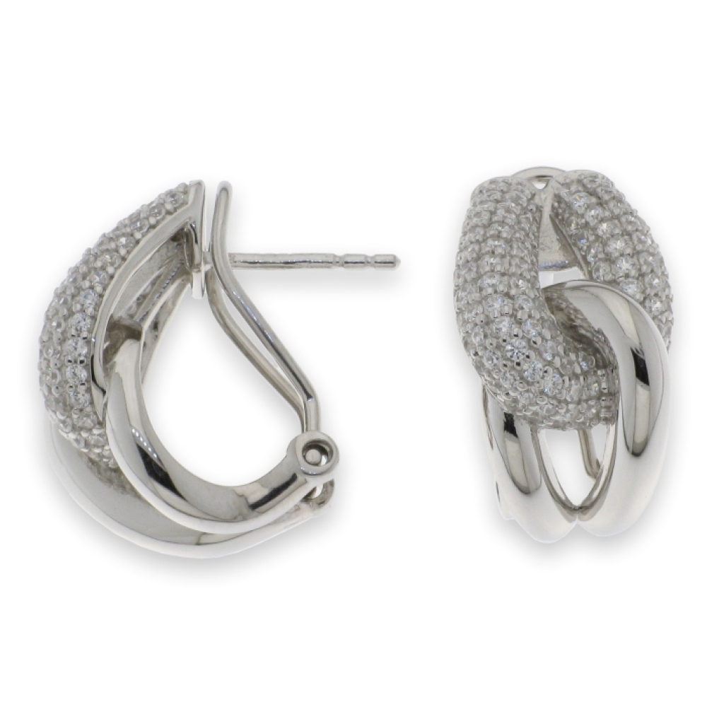 Cercei din argint  cu pietre Cubic Zirconia Incolor