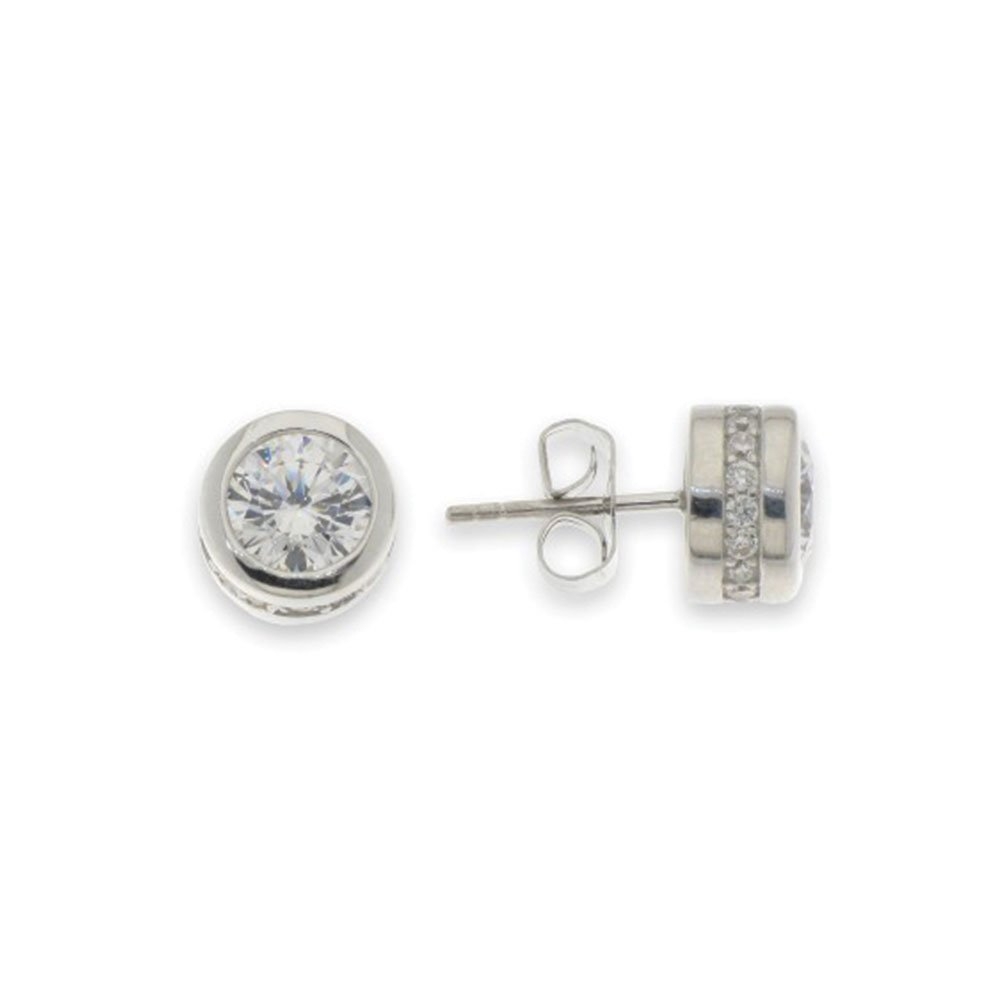 Cercei Pusete din argint  cu pietre Cubic Zirconia Incolor