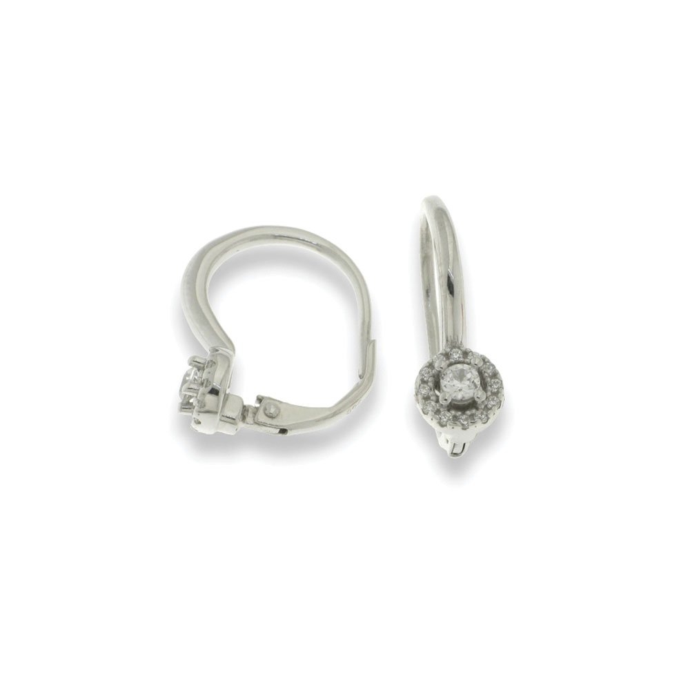 Cercei din argint  cu pietre Cubic Zirconia Incolor