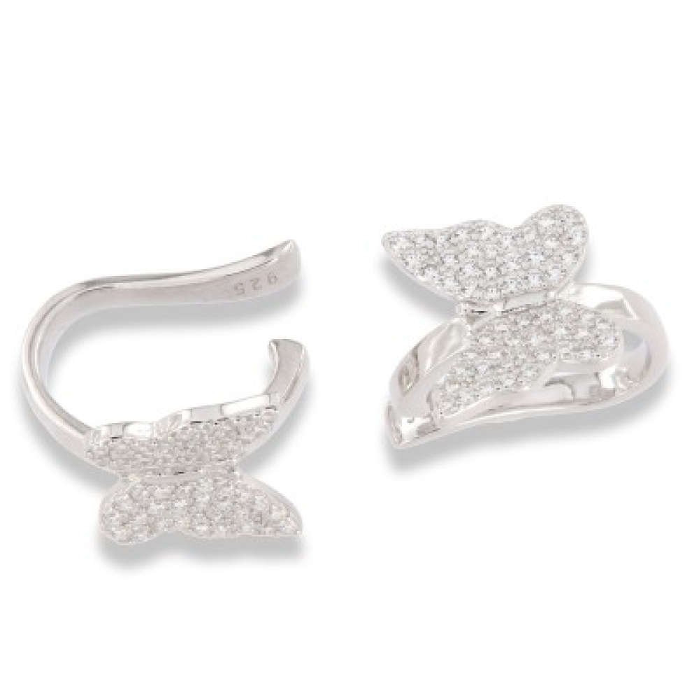 Cercei din argint  cu pietre Cubic Zirconia Incolor