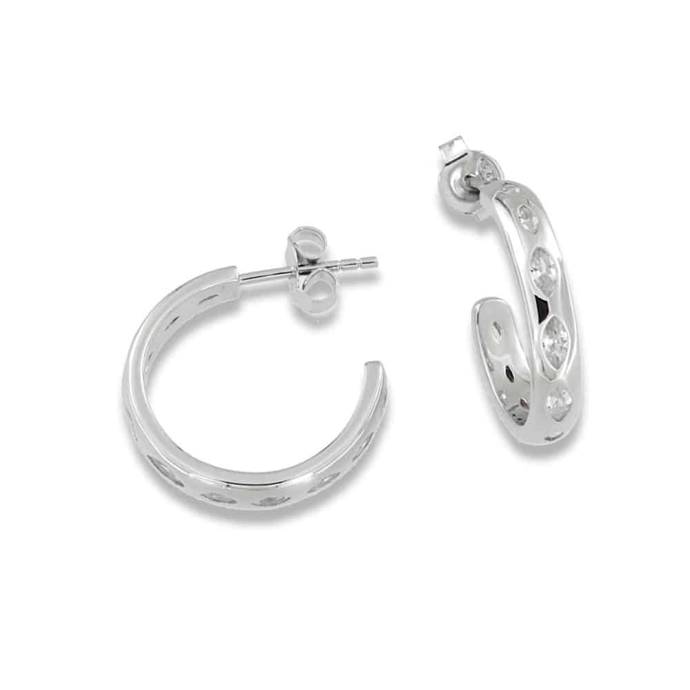 Cercei Pusete din argint  cu pietre Cubic Zirconia Incolor