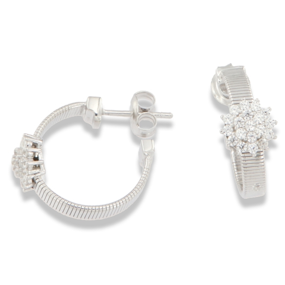 Cercei Pusete din argint  cu pietre Cubic Zirconia Incolor