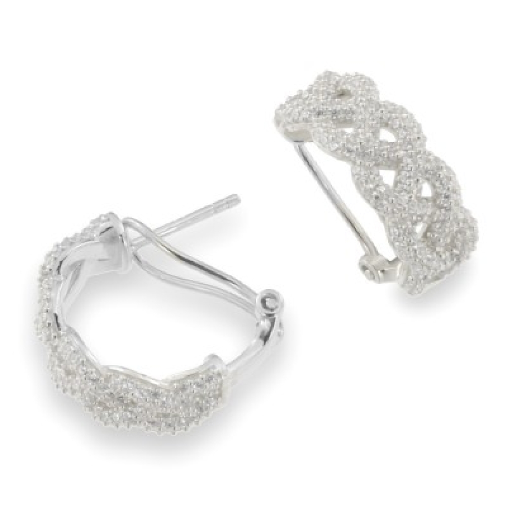 Cercei din argint  cu pietre Cubic Zirconia Incolor
