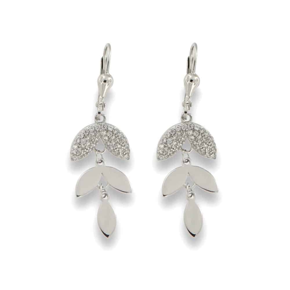 Cercei Suspendați din argint  cu pietre Cubic Zirconia Incolor
