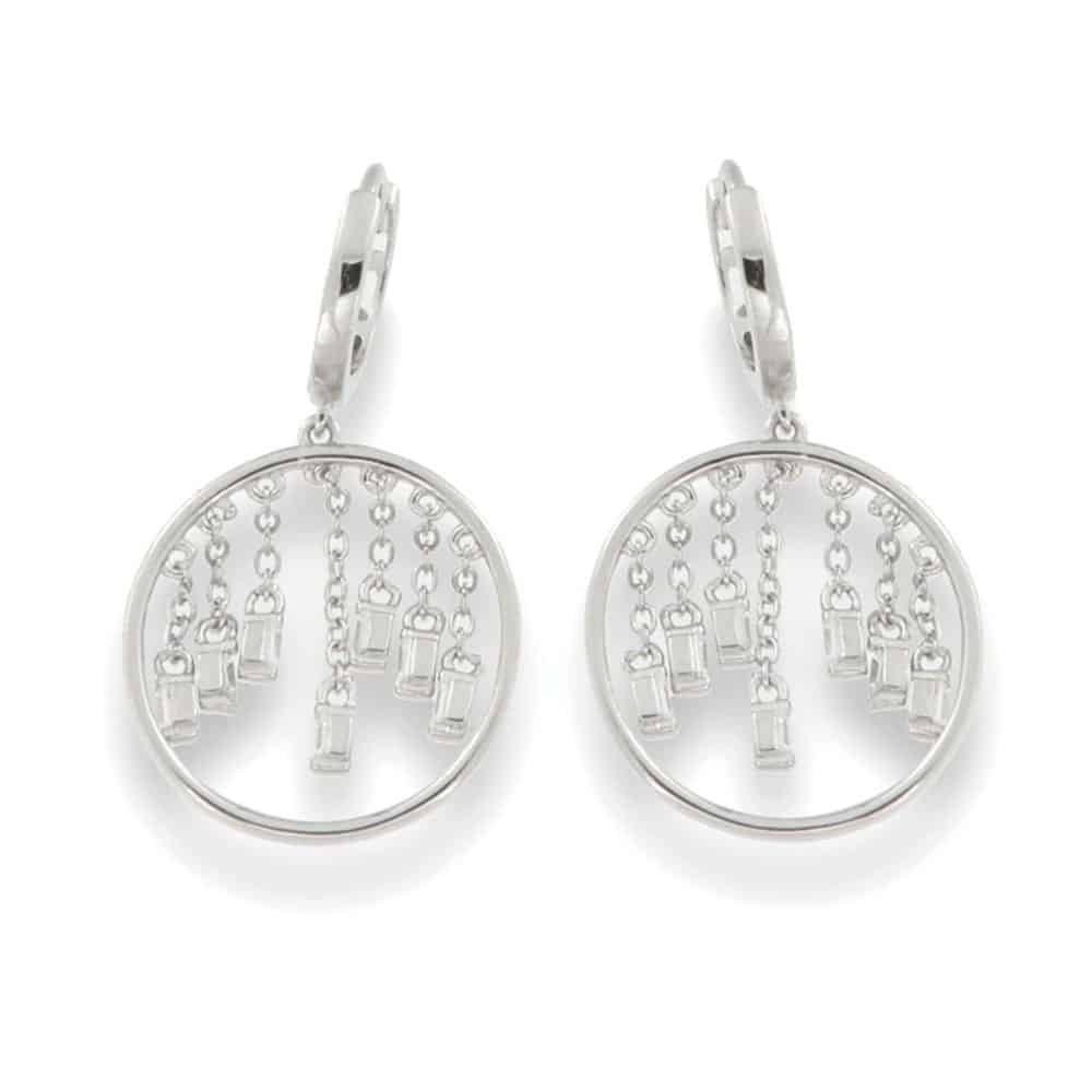 Cercei din argint  cu pietre Cubic Zirconia Incolor