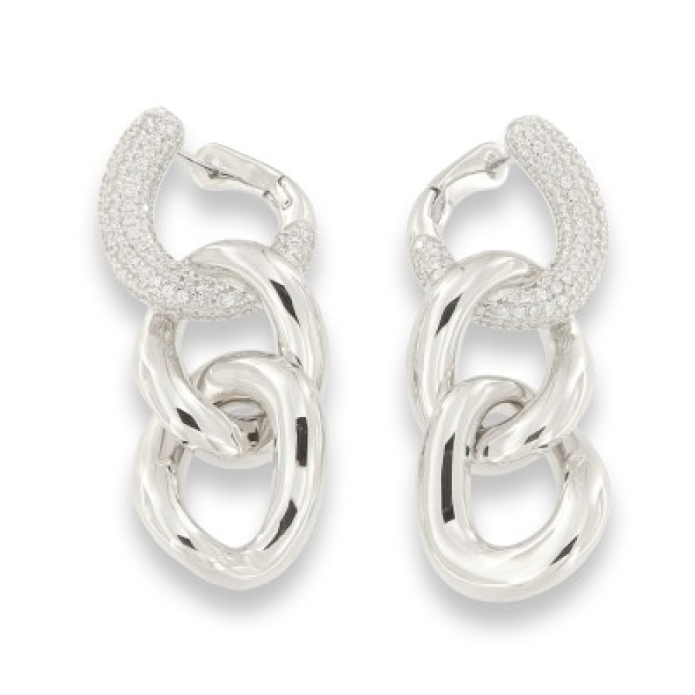 Cercei din argint  cu pietre Cubic Zirconia Incolor