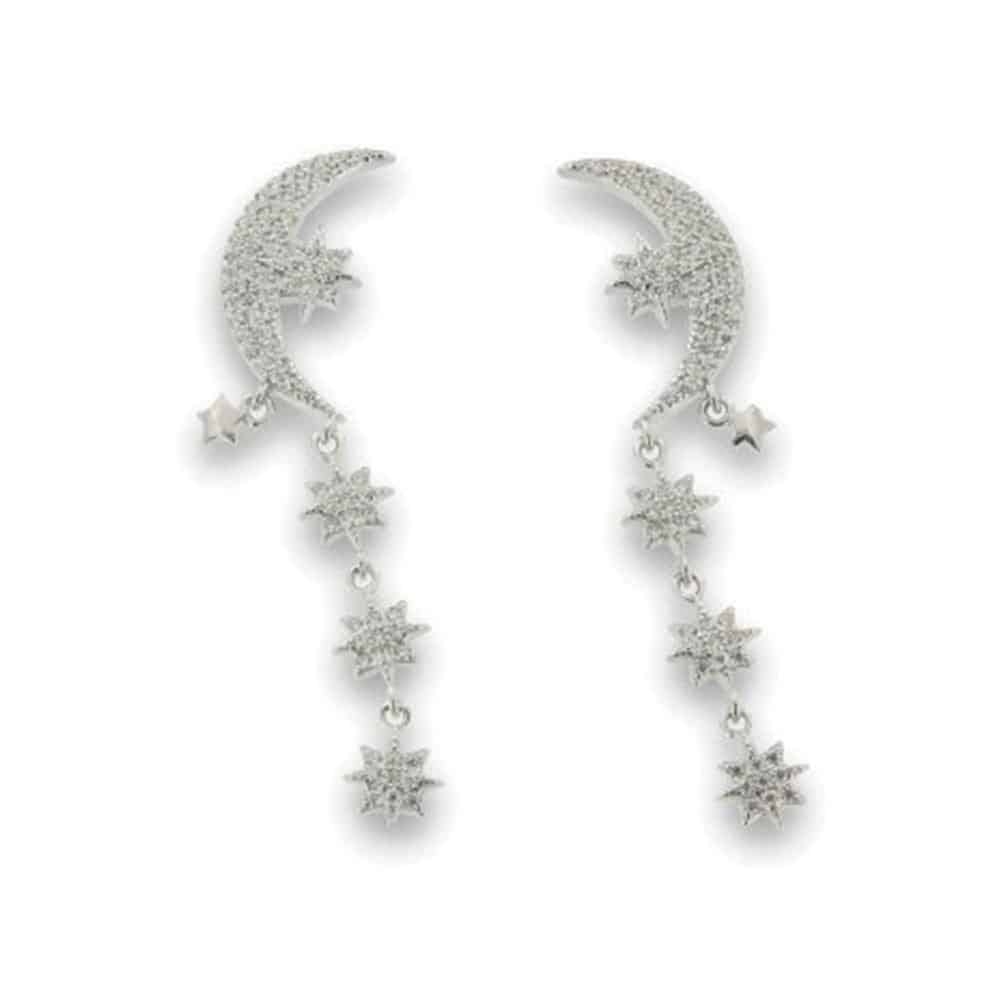 Cercei Pusete din argint  cu pietre Cubic Zirconia Incolor