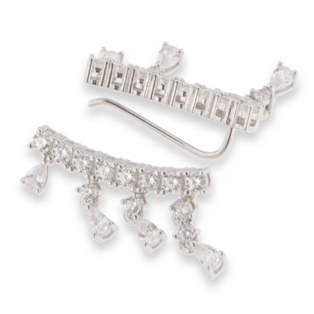 Cercei din argint  cu pietre Cubic Zirconia Incolor