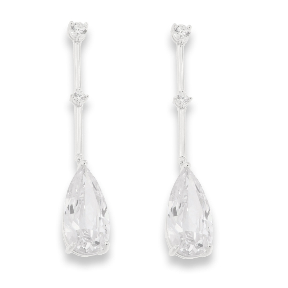 Cercei Pusete din argint  cu pietre Cubic Zirconia Incolor