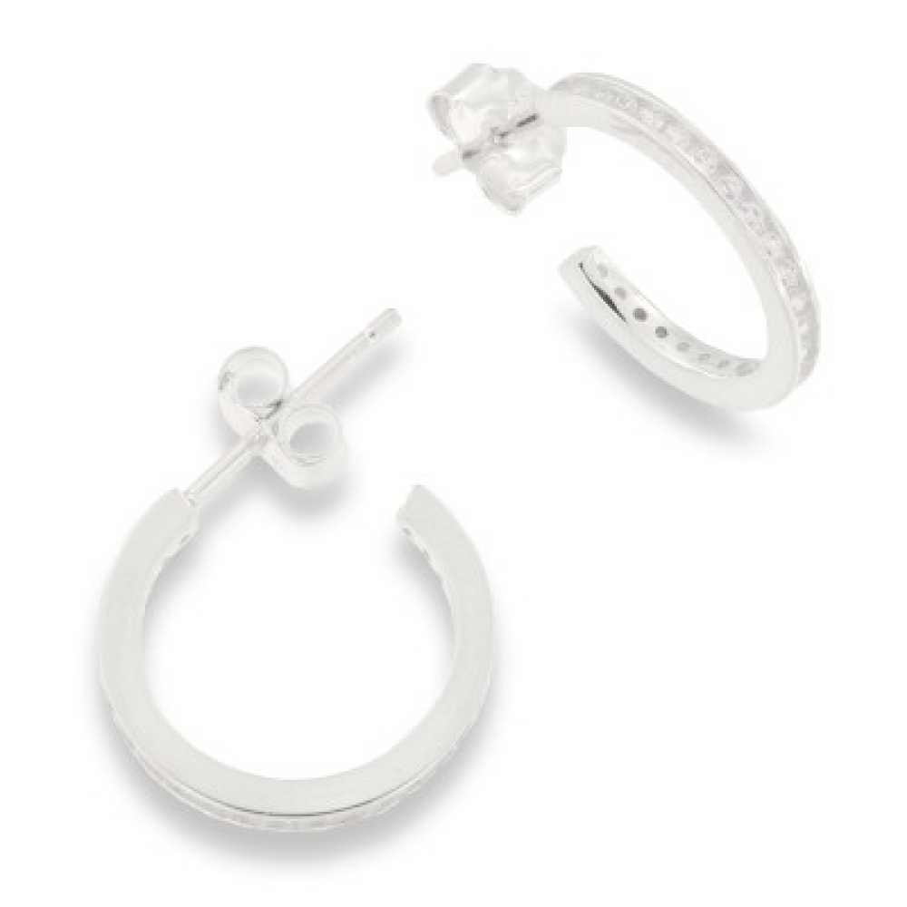 Cercei din argint  cu pietre Cubic Zirconia Incolor