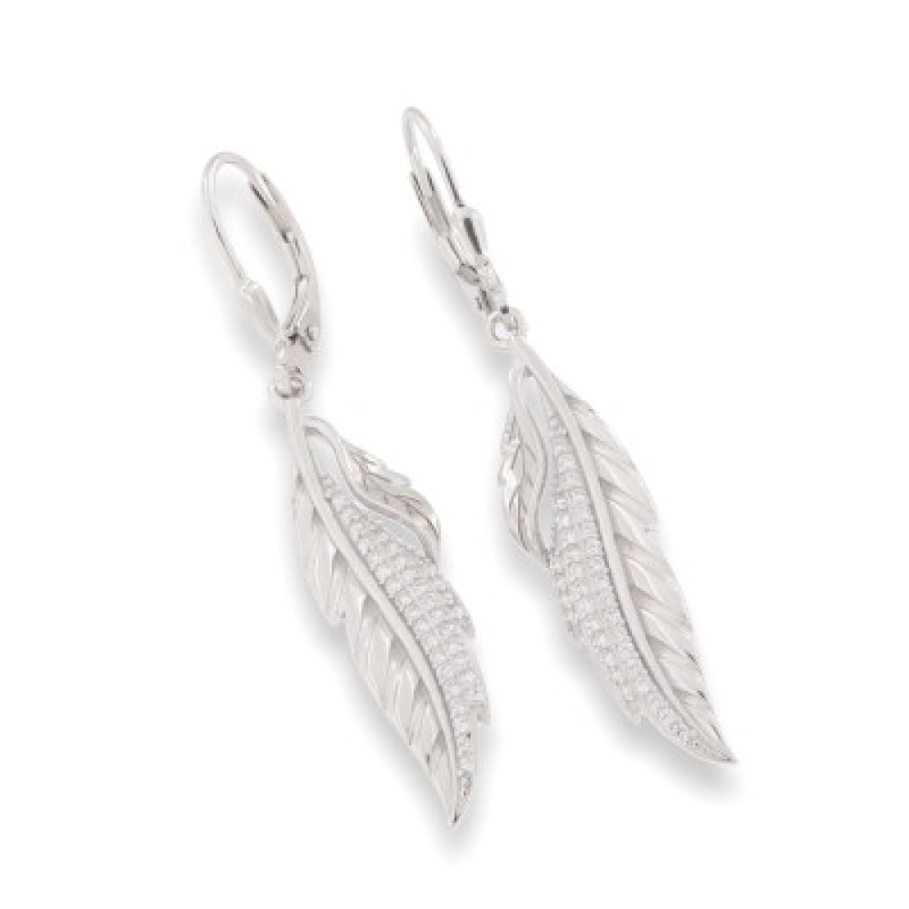 Cercei din argint  cu pietre Cubic Zirconia Incolor
