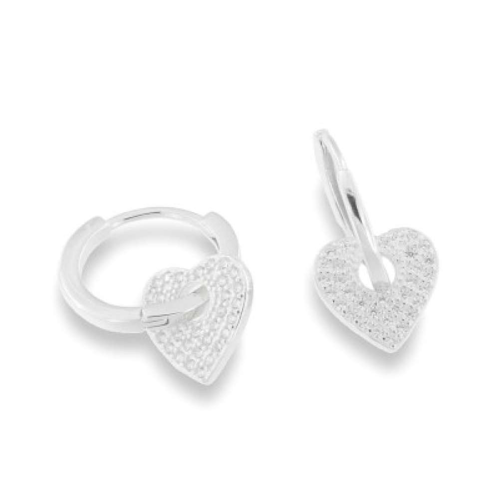 Cercei Creole din argint  cu pietre Cubic Zirconia Incolor