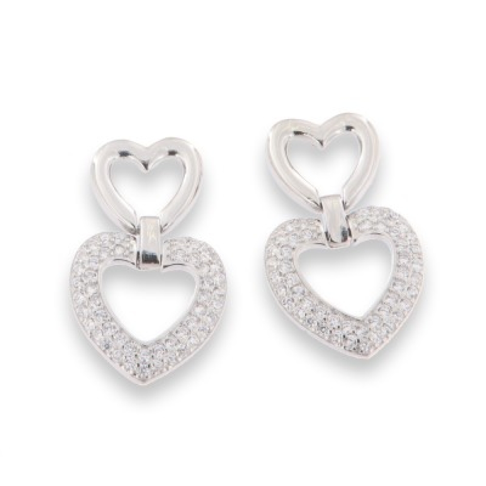 Cercei Creole din argint  cu pietre Cubic Zirconia Incolor