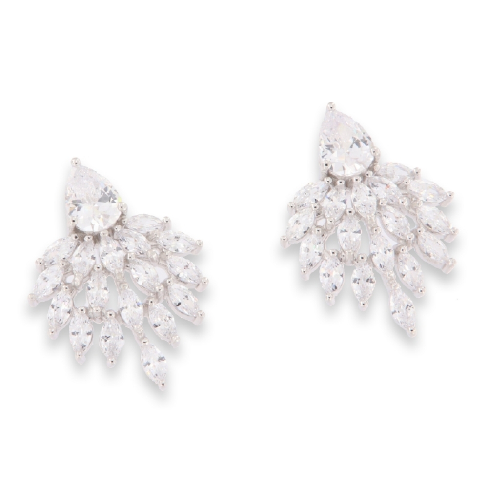 Cercei Pusete din argint  cu pietre Cubic Zirconia Incolor